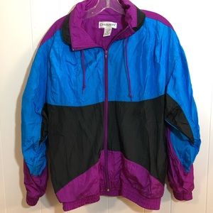 Chaver Vintage Retro Jacket Blue/Purple/Black 80's Medium